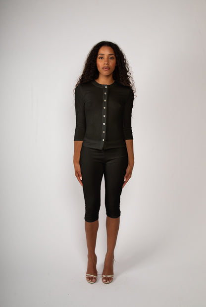 Knit button up in Midnight