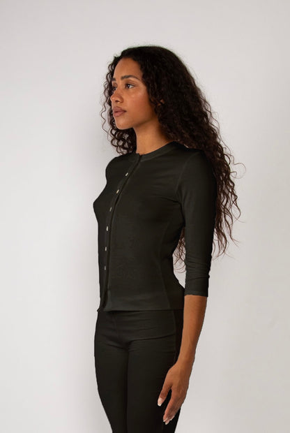 Knit button up in Midnight