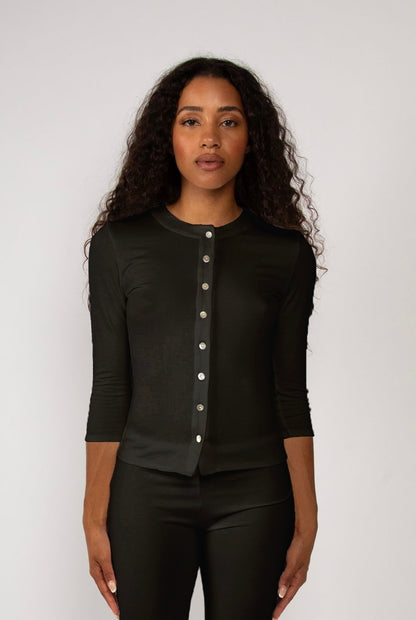 Knit button up in Midnight