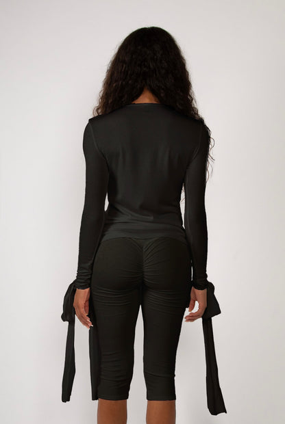 Sire Ribbed Tee in Black